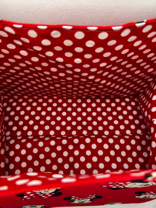 Handmade "Your Favorite Cartoon Character" Gift Basket Tote Bag – Red Polka Dot