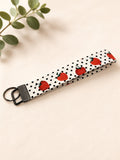 Strawberry Polka Dot Wrist Keychain